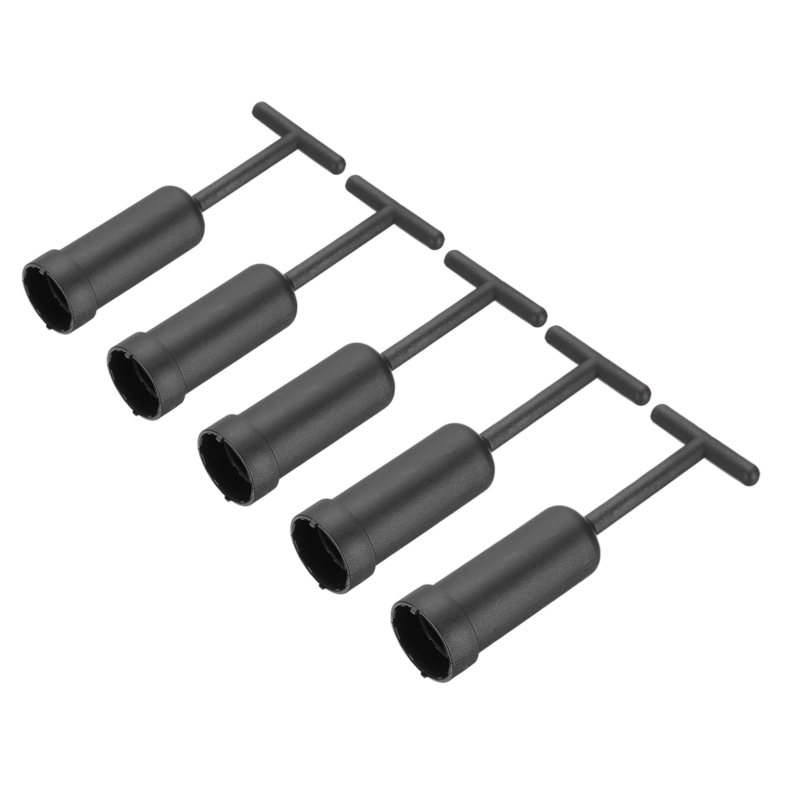 PATIKIL G9 Socket Ring Removal Tool, 5 Pcs PVC Plastic Light Replacing Accessories for Lamp Shade Collar Ring Retaining Ring Tool, 123mm Black