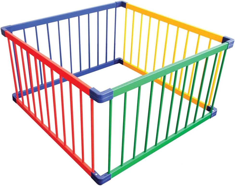 Baby Playpen Anti-Skip Solid Wood Child Play Fence Area, Colorful Individually Malleable Play Pen, Indoor Outdoor, Kids Pets