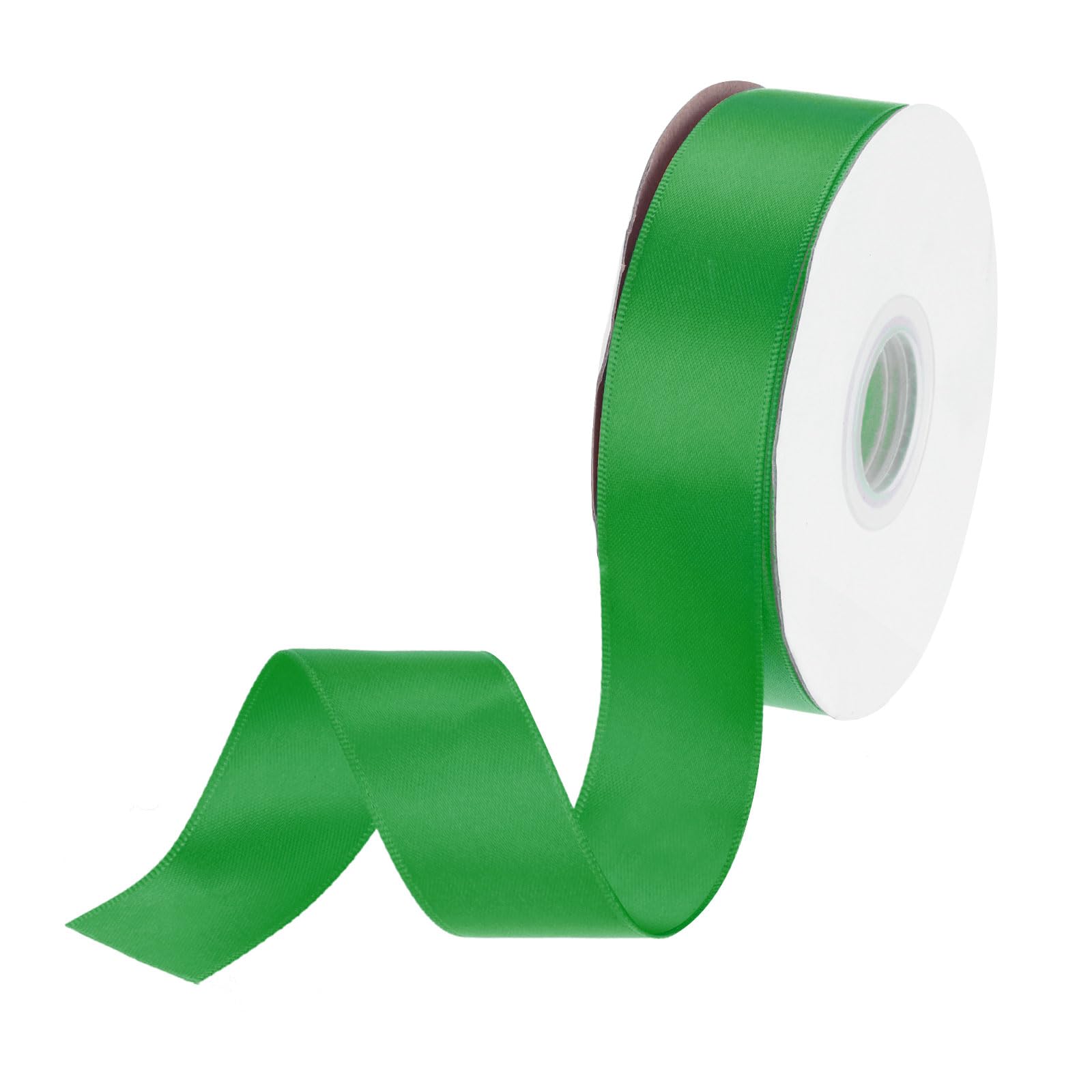 DMiotech 25mm Satin Ribbon 23m/75ft Thin Double Face Fabric Grosgrain Ribbon for Gift Wrapping Floral Hair Flower Bouquet, Green