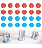 SHERCHPRY Hot & Cold Indicator Stickers – 210-Pack Waterproof Faucet Labels For Bathroom, Kitchen, Shower – Bold Colors, Self-Adhesive For Safety