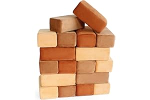 Plush Blocks - The Original Premium Plush Building Block for Kids - Certified Safe Foam Blocks in Luxuriously Soft Fabric Covers - Set of 24 (Desert)