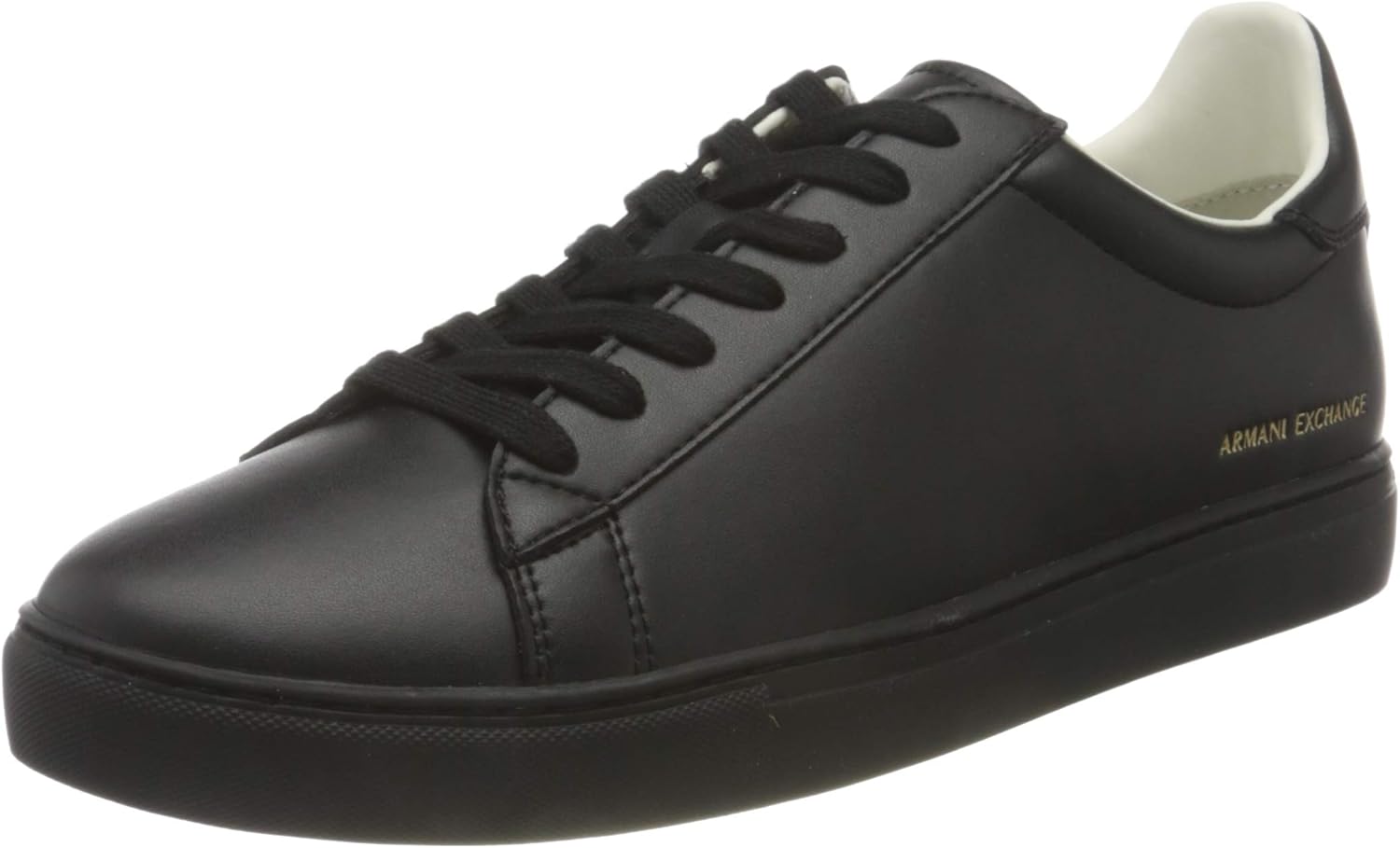 Armani Exchange Men's Paris Premium Low TOP Sneaker, Blk Blk Blk, 8 UK