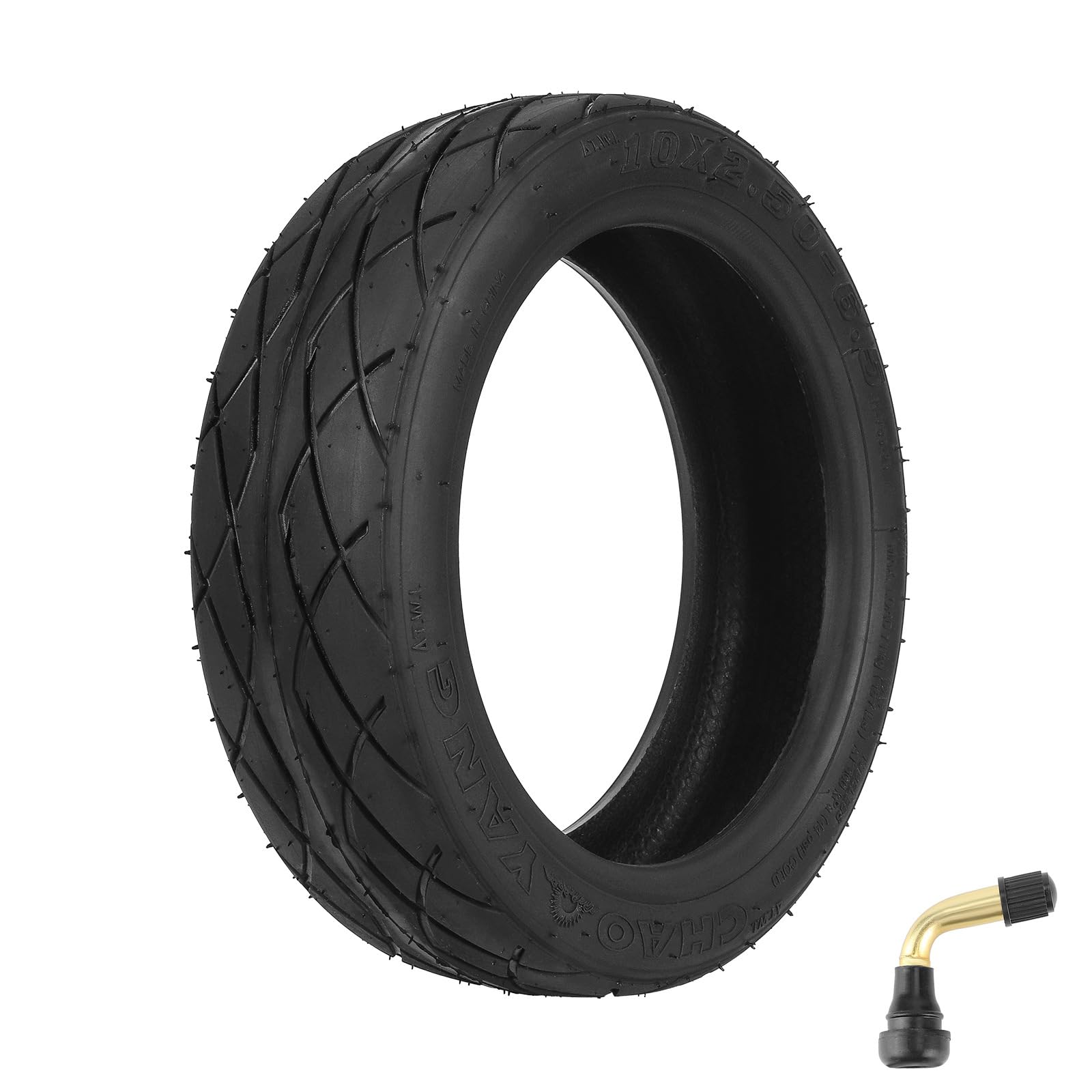 CuteHairy Electric Scooter Tires, 10x2.50-6.5 Off-road Tubeless Scooter Tire with PVR50 Valve, Puncture Proof Non-Slip Thick Tubeless Tire, Outer Rubber Wheel Replacement