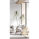 VASUHOME Glass Full Length Wall Mirror Tiles- 12x12 Inch- 8PCS Frameless Full Body Mirror for Home Gym, Bedroom, Living Room 