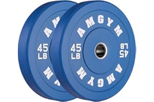 AMGYM 2 Inch Bumper Plates，10-500lbs，Barbell Rubber Olympic Weight Plates Set for Home Gym, Strength Training & Weight Lifting, Multiple Options Colors