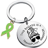 TIIMG Funny Transplant Gift - Badass Transplant Warrior Keychain for Heart Liver Fighter