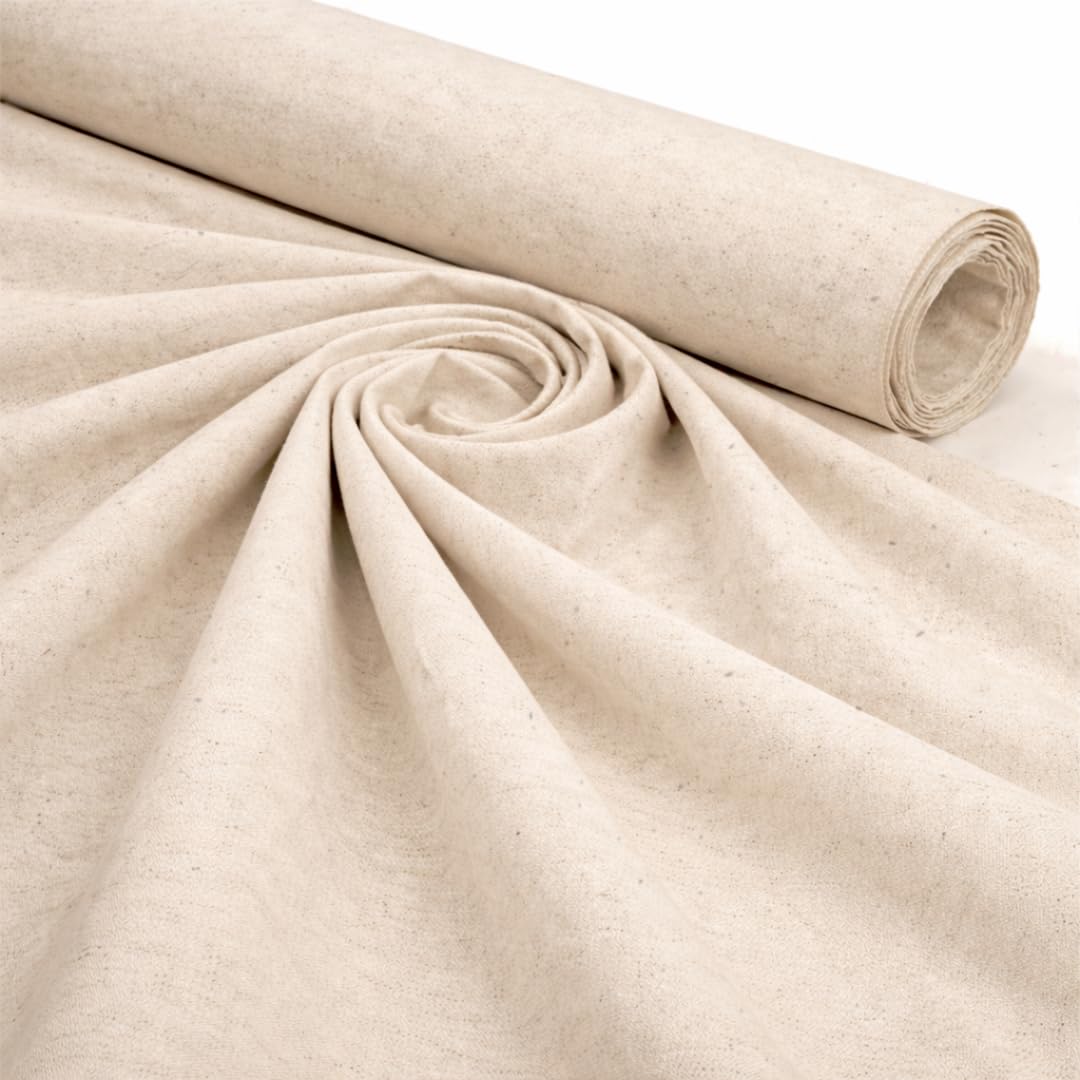 10 Metre Pack 100% Cotton Natural Unbleached Calico Craft Medium Weight Fabric Suitable for Arts & Craft Curtain Lining 150cm Wide (10 Metre)