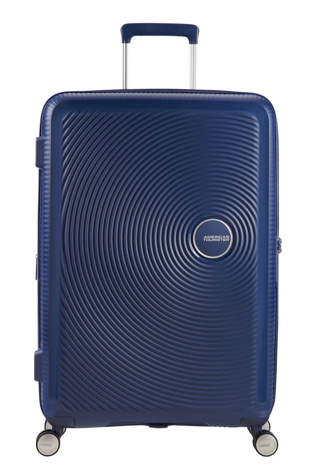American Tourister Soundbox - Hard Shell Suitcase 77 cm Large - Trolley Suitcase with 4 Wheels, TSA Lock, Expandable & Light - 97/110 L - Blue (Midnight Navy) โ image 1