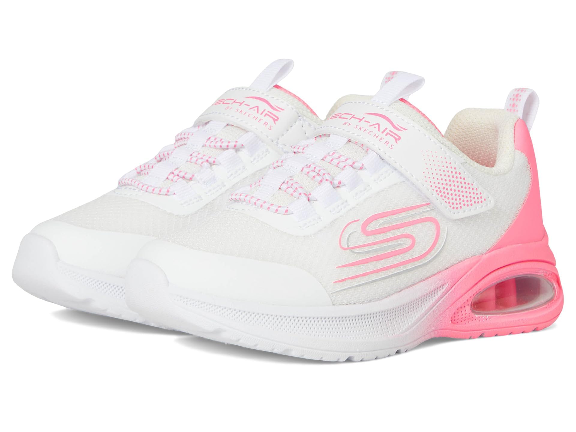 Photo 1 of ***VERY USED*** Skechers Kids Girls Microspec Max Advance-Fly 3.0 Sneaker, White/Pink, 13.5 Little Kid