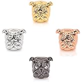 BACATUS CZ Bulldog Beads Dog Head Bead for Men Charm Bracelet Spacer Beads Jewelry DIY Accessories 13x11mm 10Pcs