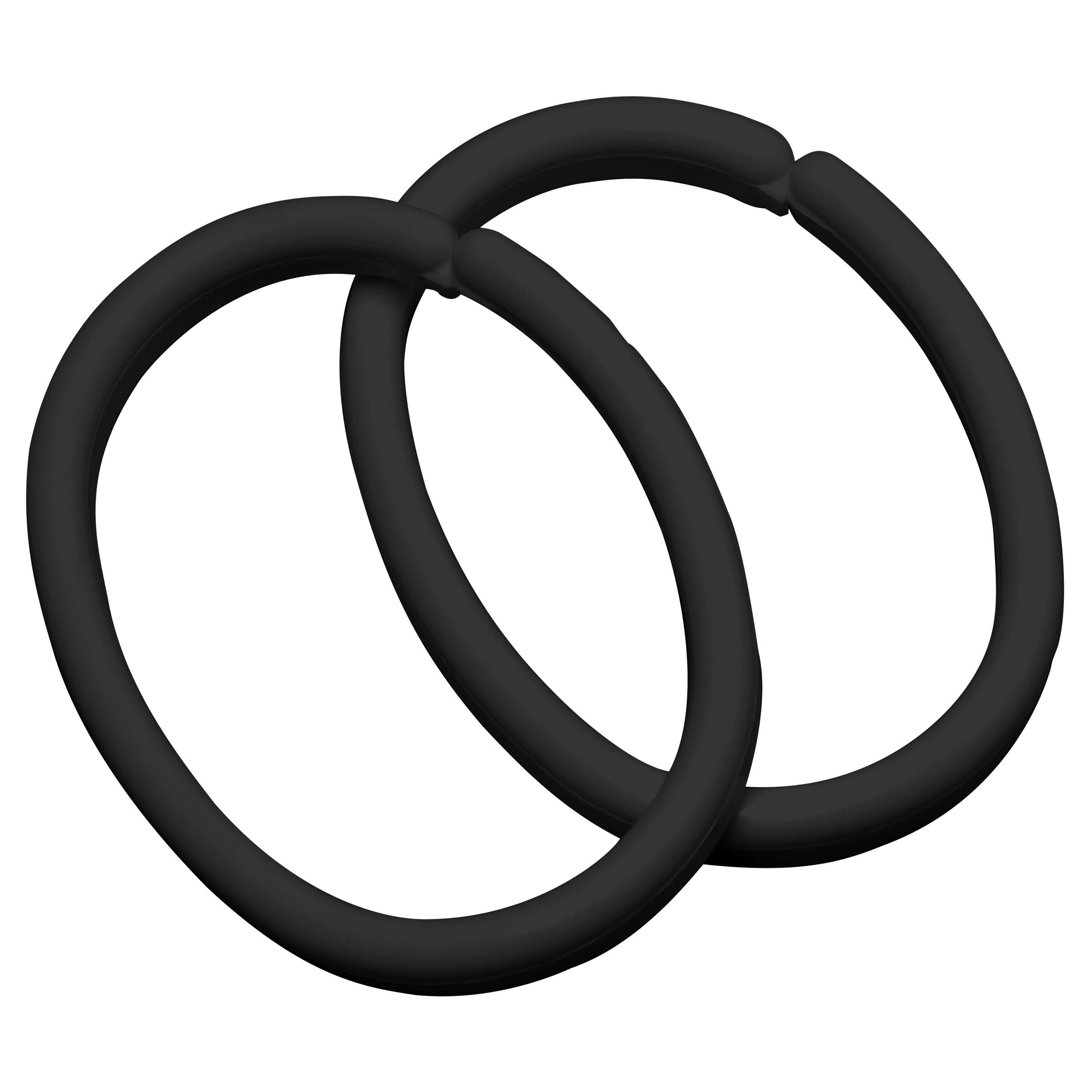 Sealskin Seallux Plastic Shower Curtain Rings - Black (Pack of 12)