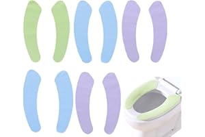 6 Pairs Toilet Seat Cover Pads Self Adhesive Toilet Seat Warmer Pads Portable Washable Toilet Seat Cover Cushion Mats for Bat