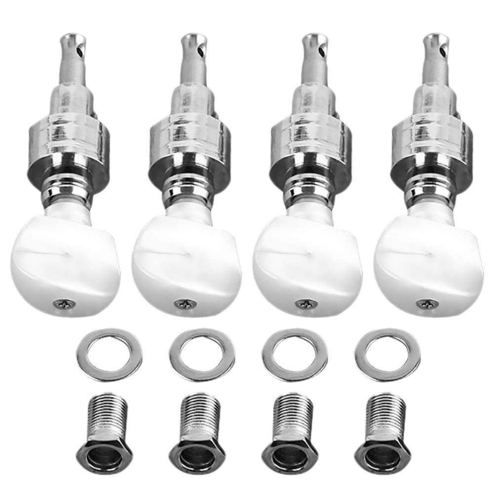 MILISTEN 4Pcs Banjo Machine Head Tuner Banjo String Tuning Keys with 4 Bushings for Button Accessory Instrument Part (Silver)