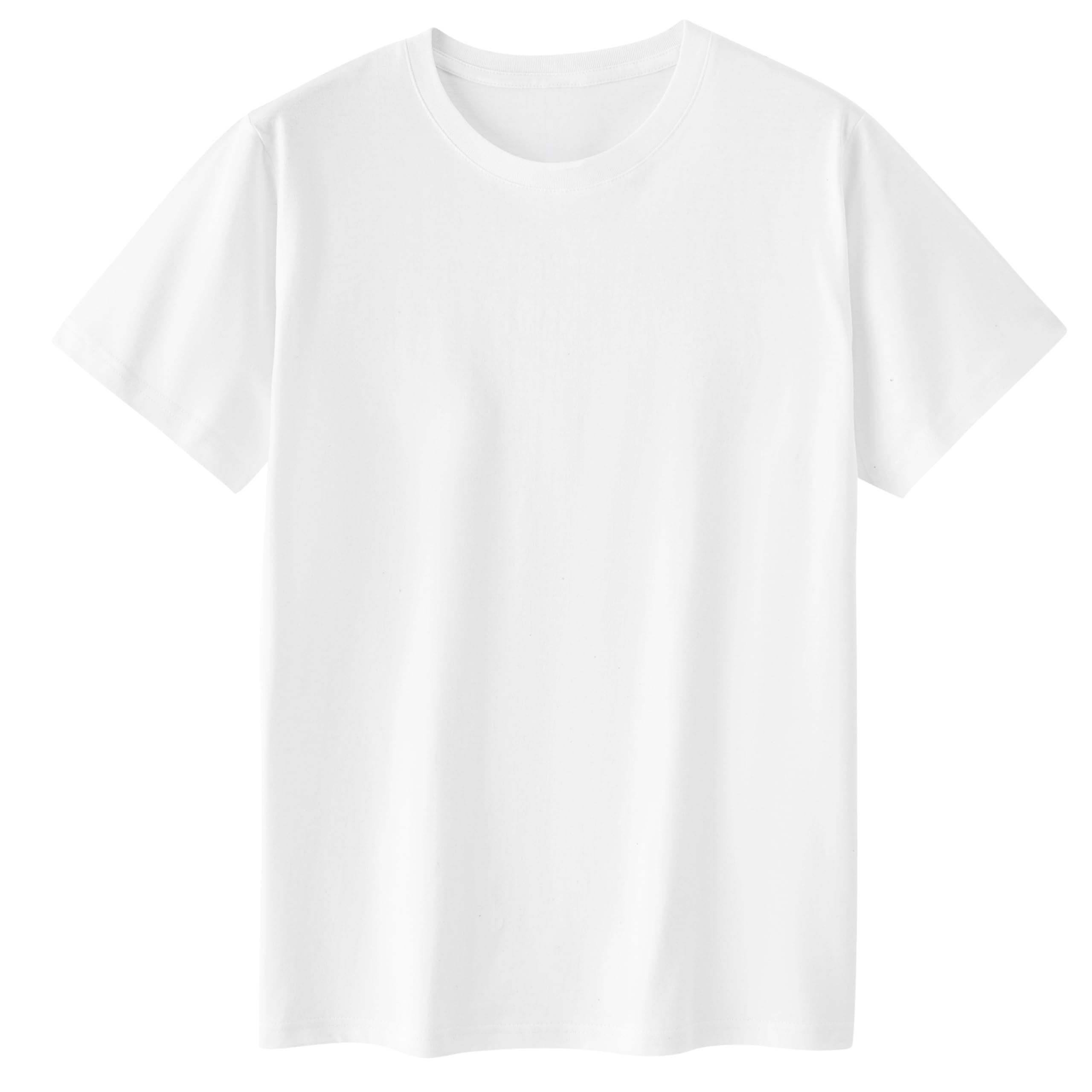 Photo 1 of Cotton T Shirt for Men/Women Short Sleeve Crewneck Summer Tops Loose Fit Unisex Basic Tees White 2xl
