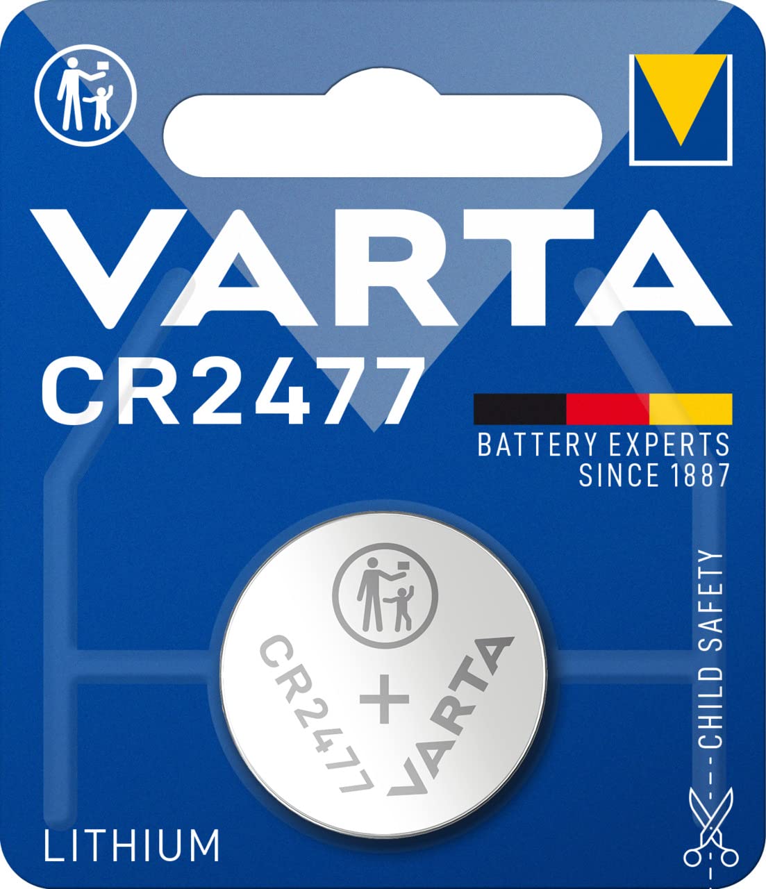 VARTA Batteries Electronics CR2477 Professional Lithium coin battery 1-pack, Battery in original blister pack of 1