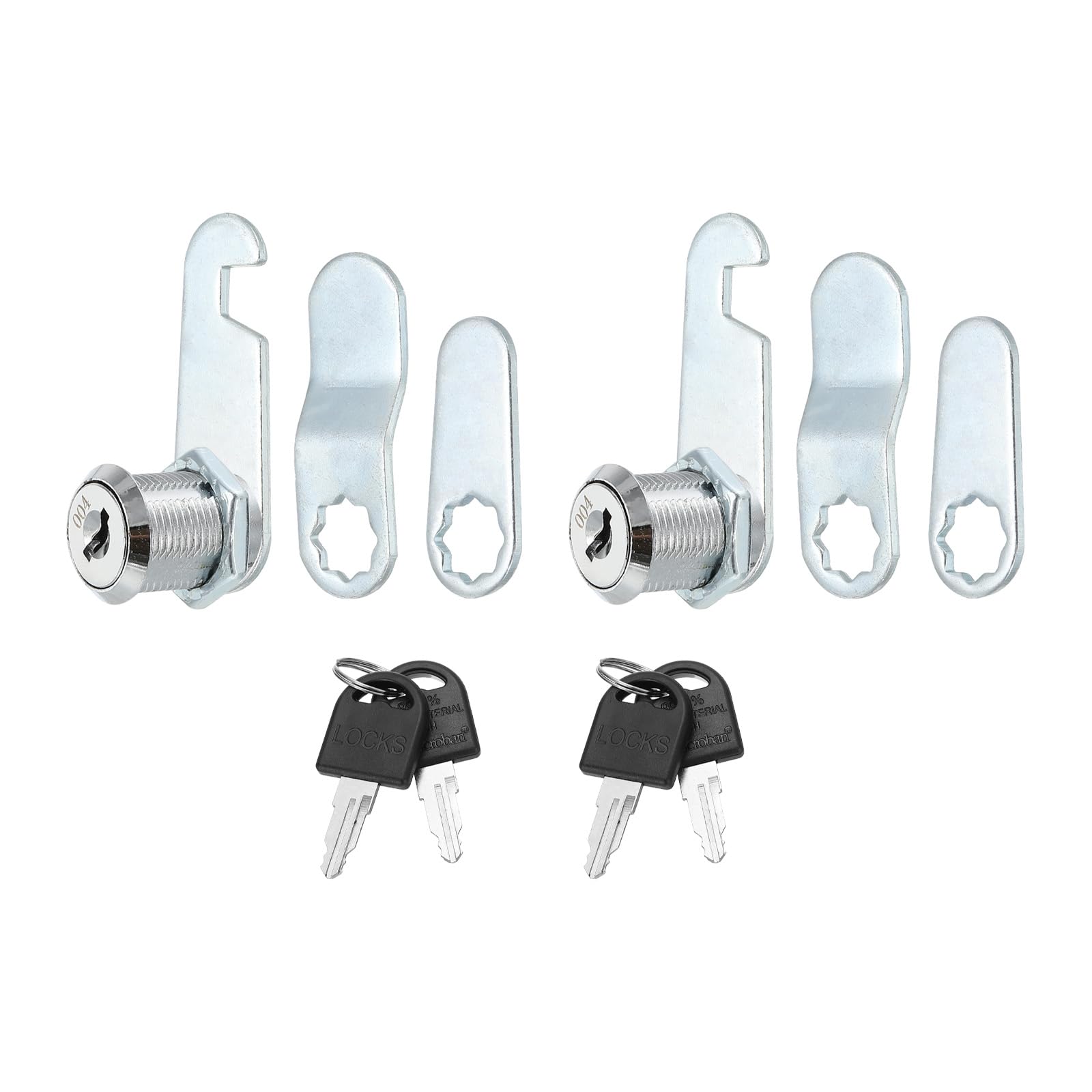 PATIKIL 3/4" Cam Lock with Keys, 2 Pack Zinc Alloy Keyed Different Cabinet Cam Lock Set RV Storage Lock for File Drawer Mailbox Toolbox, Silver Tone