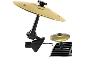 Permuly Car Crash Cymbal Drum Air Vent Mini Compact Drum Easy Clip-On Cymbal for Music Lovers Vehicle Accessories (Gold)