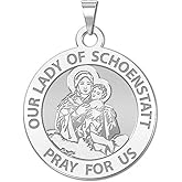 PicturesOnGold.com Our Lady of Schoenstatt Religious Medal - 2/3 Inch Size of Dime, Sterling Silver