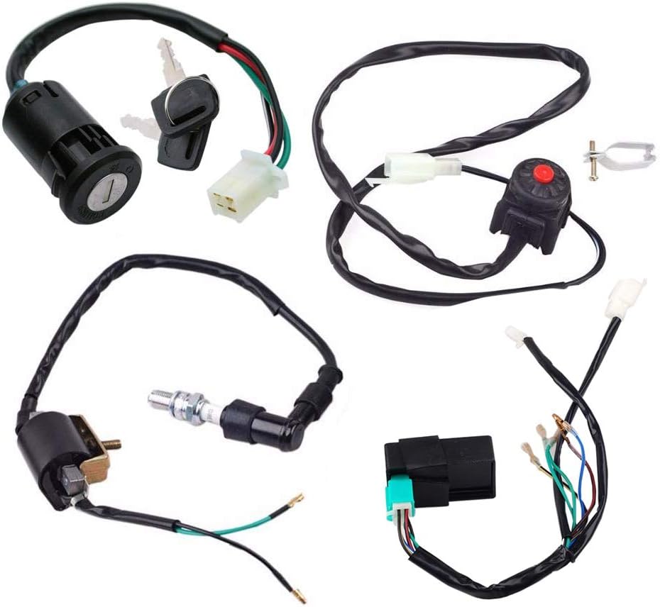 Wire Harness Wiring Loom CDI Ignition Coil Kill Switch Spark Plug