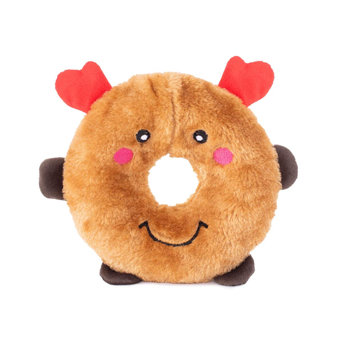 ZippyPaws - Holiday Donutz Buddies Squeaky Dog Toys - Reindeer