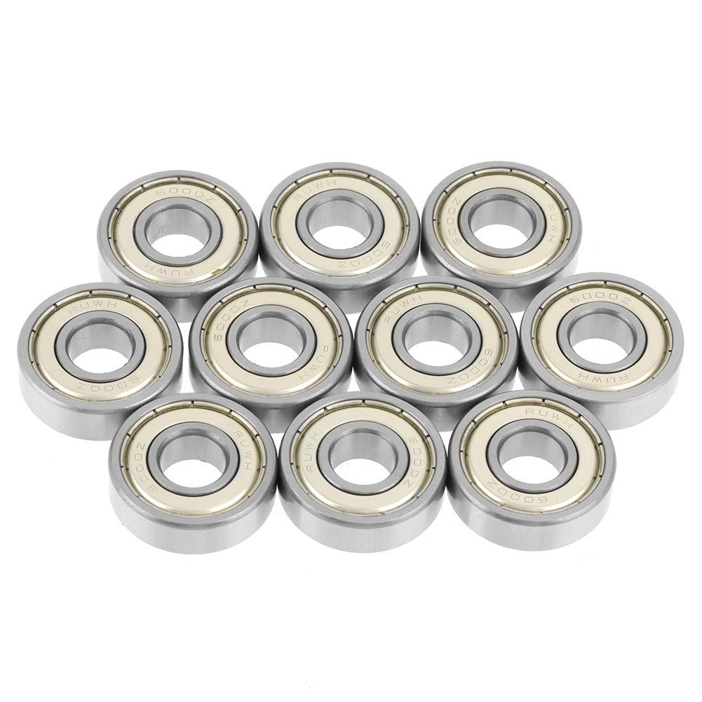 10Pcs 6000zz Metal Sealed Deep Groove Steel Ball Bearing 10x26x8mm