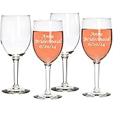 Gifts Infinity® Personalized Wine Glasses – Set of 4, 10 oz – Custom Engraved Glassware for Weddings, Anniversaries, Housewarming & Gifts
