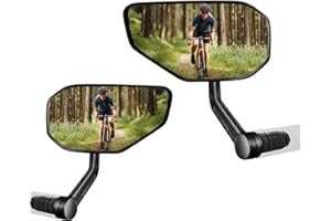Homieway Bike Mirror,Ajustable Bicycle Mirror For E-bike,Scratch Resistant Glass Lens,Large Bar End Cycle Rearview Mirror For Handlebar Mount Set (Pair)