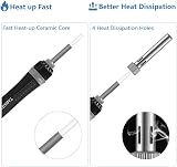 Tabiger 60W Soldering Iron Kit 220V Adjustable Temp 200-450℃ 5 Tips view 4