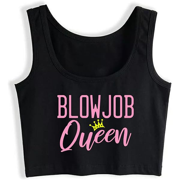 Future Milf Sleeveless Crop Top – Women's Slim Fit Summer Tank, Black, Large, 95% Cotton