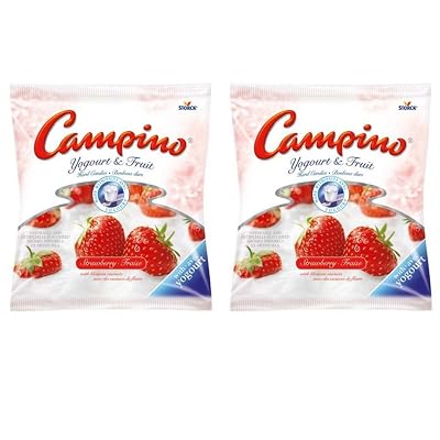 2 PACK Campino Yogurt &amp; Fruit Hard Candies - Strawberry - 120g4.2oz per BAG
