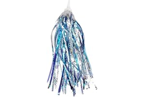 HAIFLY 2 pcs Kids Bike Handlebar Streamers Ribbon Sparkle Tassel for Bicycle Scooter Blue