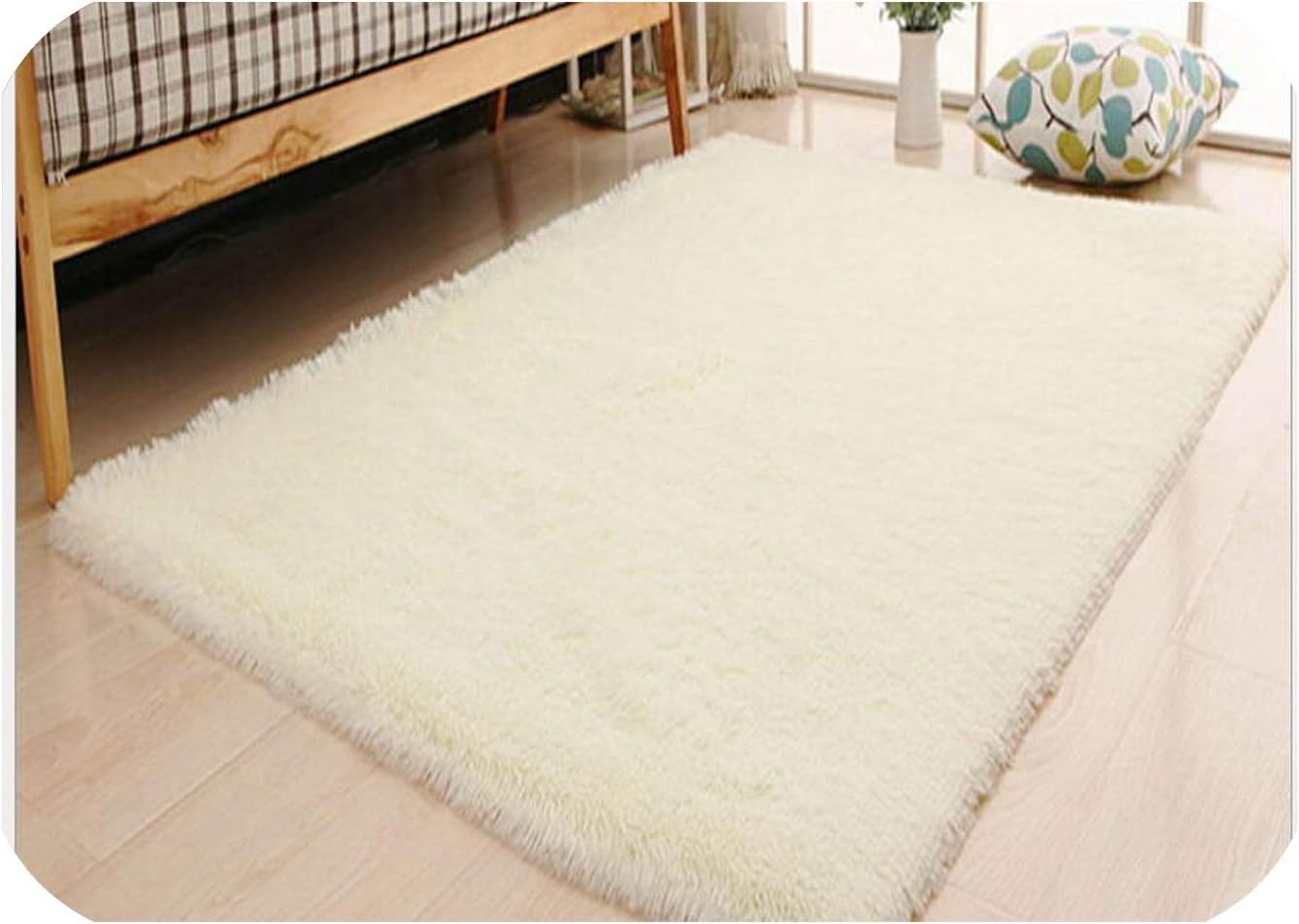 Mo Duo Living Room/Bedroom Rug Anti Skid Soft 150cm 200cm Carpet Modern Carpet mat Purple White Pink Gray 11 Color,White,80x160cm
