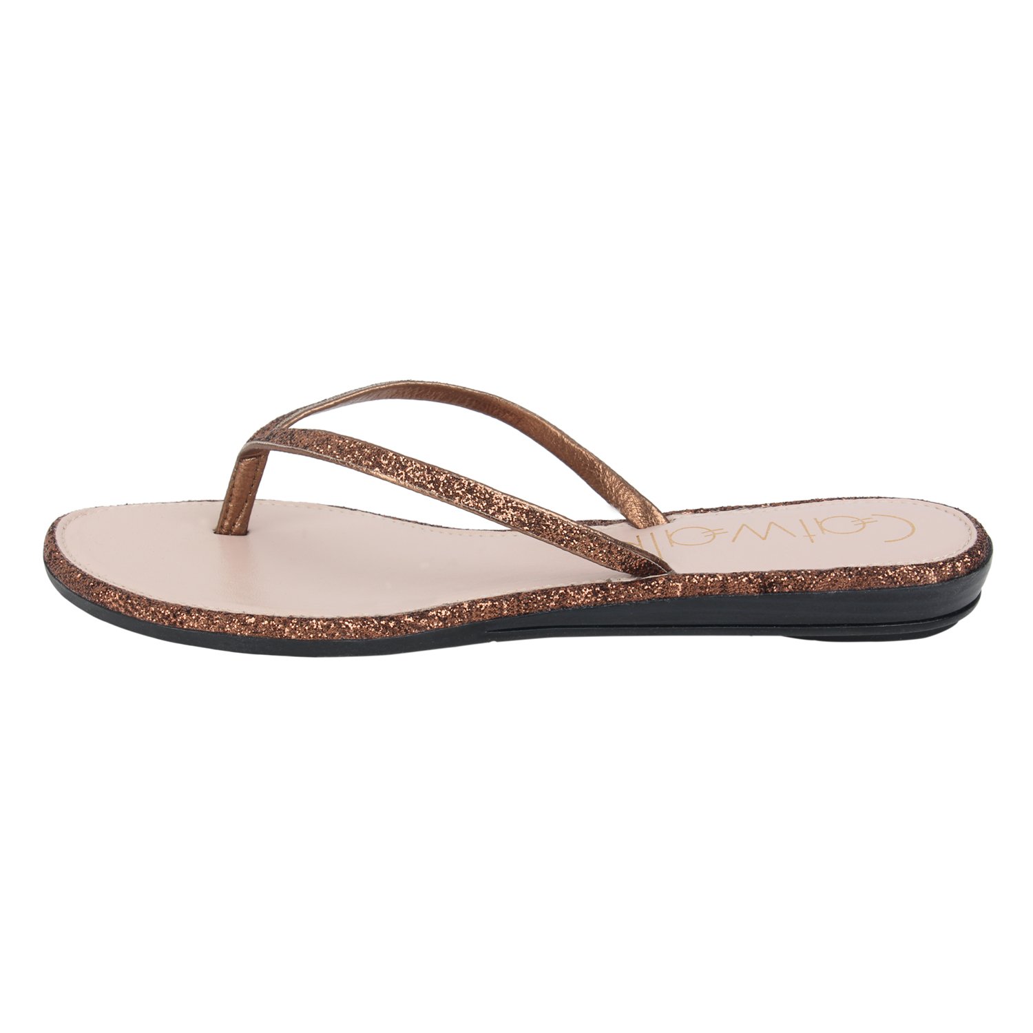 catwalk bronze flat slip on