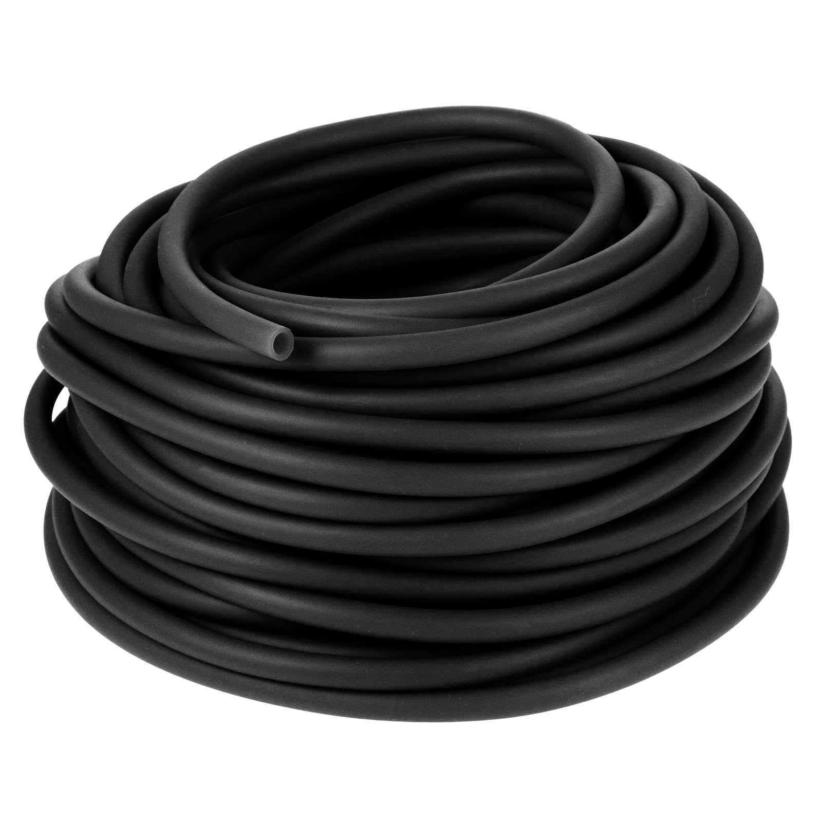 Photo 1 of 100 ft Latex Rubber Tubing 3/8 inch OD 1/4 inch ID Multicolor Natural Latex Tube Surgical Tubing Sling Rubber Band Fitness Hose, 1 Continuous Piece(Black)