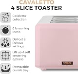 Tower Cavaletto T20051PNK 4-Slice Toaster Stainless Pink Rose Gold 1800W view 2
