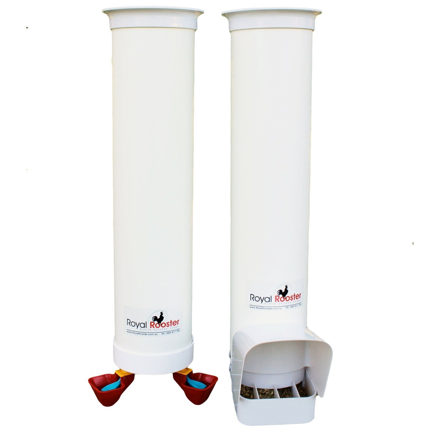 Royal Rooster Chicken Feeder With Rain Cover And Twin Valve Cup