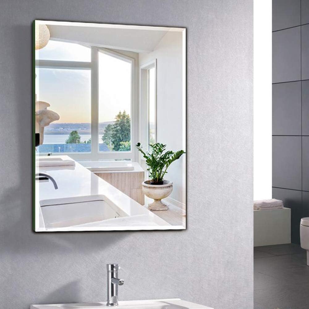 MEMOLIN Frameless Wall-Mounted Mirror Large Simple Rectangular Streamlined with 1 Inch Beveled Polished Edge Vanity Glass Panel Vanity, Bedroom, or Bathroom, 16"x24": Home & Kitchen