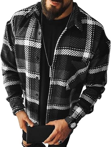 Karierte Hemden Herren Übergroß - Koreanische Streetwear Langarm