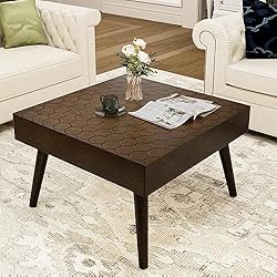 HOMPUS Rustic Farmhouse Square Coffee Table