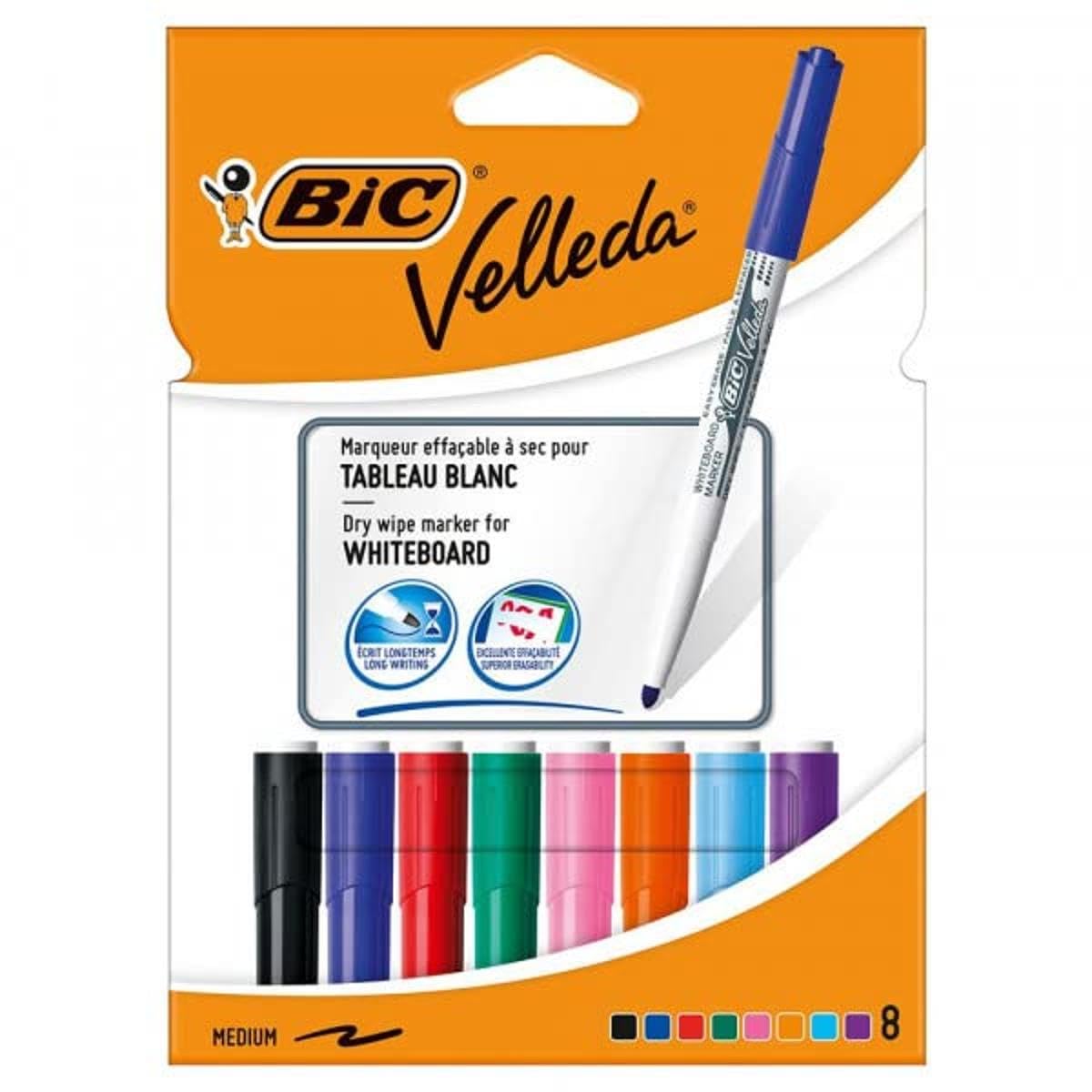 BIC VELLEDA PACK DE 8 ROTULADORES PARA PIZARRA - CONICAL TIP