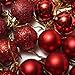 Emmababy 24Pcs Christmas Tree Decoration Ball Pendants Holiday Party Christmas Tree Ornaments (Red)