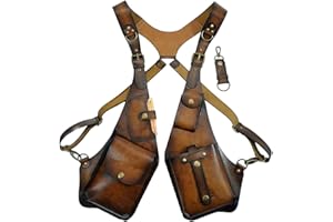 Leather Shoulder Bag for Men, PU Anti Theft Underarm Shoulder Bag with Multi-Pocket Adjustable Vintage Wear for Outdoor, Ligh