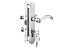 hotifytools Storm Door Handle Replacement Compatible with Pella, Storm Door Handle Set with Key and Mortise Lock, Lever Handle Mortise Lock Set for Storm Doors and Screen Doors (Brushed Nickel)