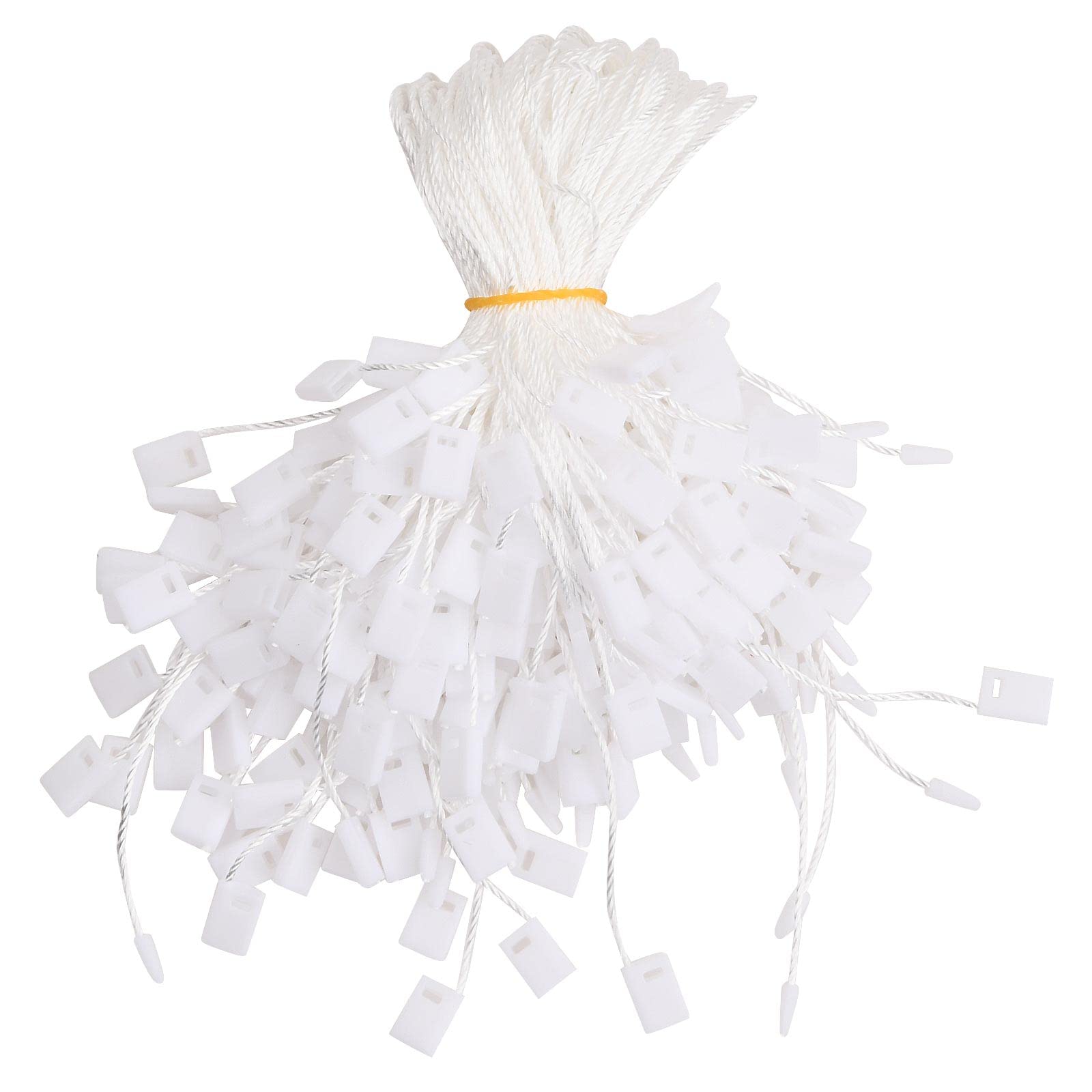 1000pcs String for Hang Tags 6.7inch, Clothing Tag Rope, Snap Lock Pin Loop Fastener Hook Ties for Attaching Labels Disposable Price Tags Clothes Jewelry Luggage Accessories, 17CM (White)
