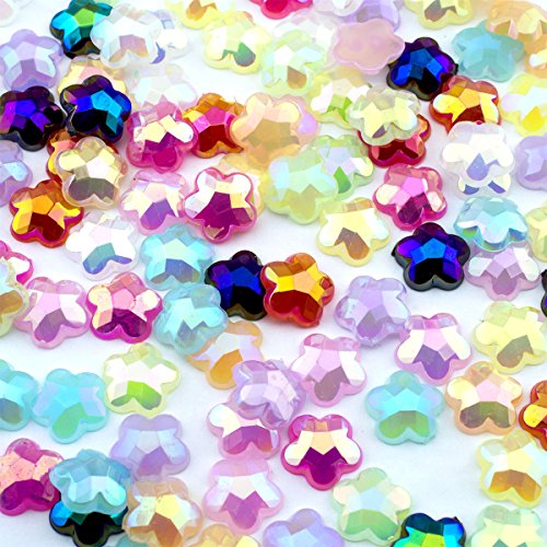 Summer-Ray Glossy Pearlized Flower Rhinestones 8mm Assorted Color 1000pcs Rhinestones Value Pack