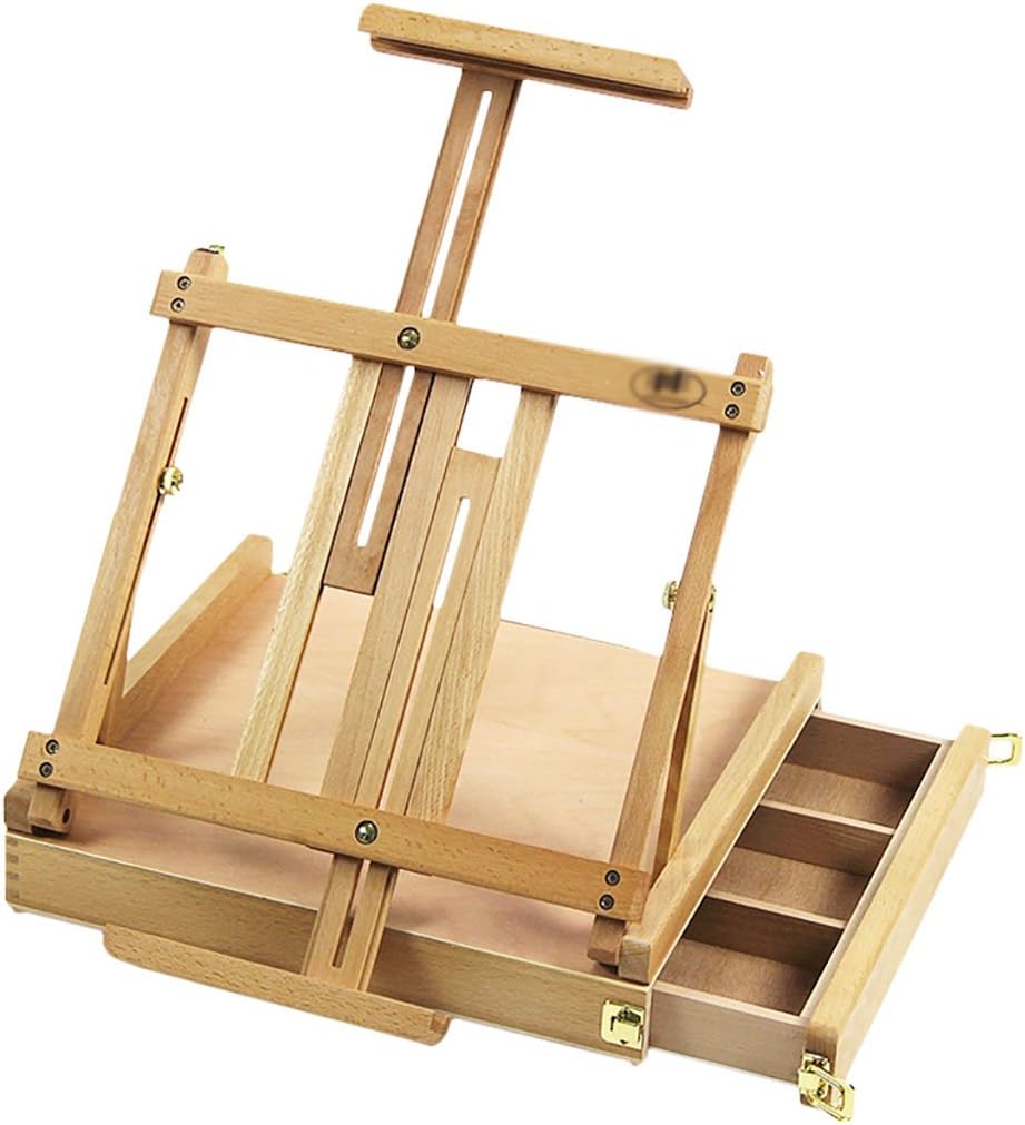 painting easel Drawer Drawer Drawer Desktop Beech Folding Cartridge Telescopic Desktop Art Frame Wooden Toolbox easels for art
