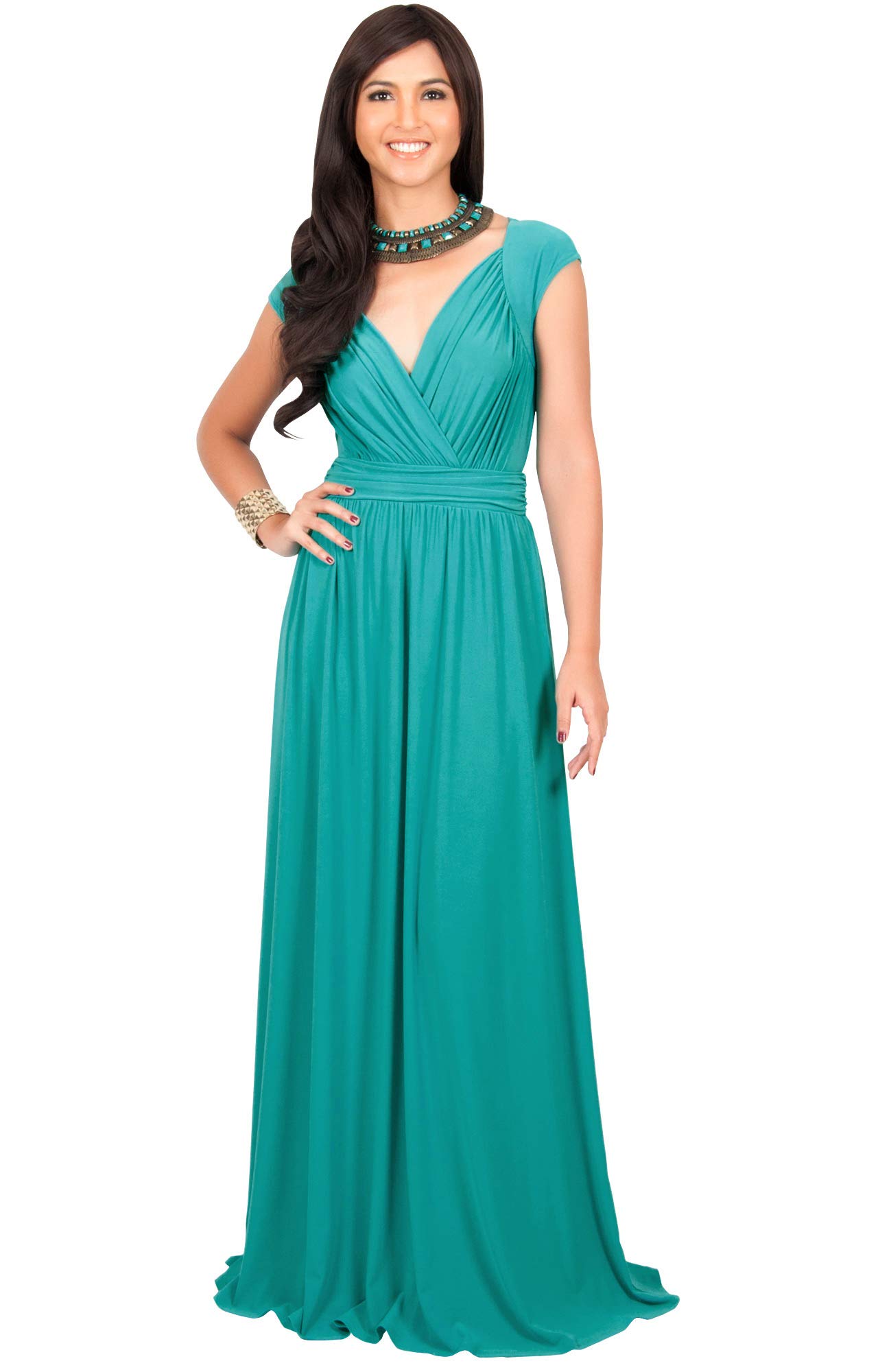 KOH KOH Women's 2025 Wrap Ruffled Mini Dress - Short Sleeve Wedding Guest Dress In Lightweight Stretchy Fabric