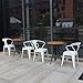 Furmax Metal Dining Chair Tolix Style Indoor Outdoor Use Stackable Chic Dining Bistro Cafe Side Metal Chairs (White)