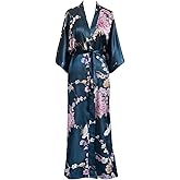 KIM+ONO Women's Satin Kimono Robe Long - Floral