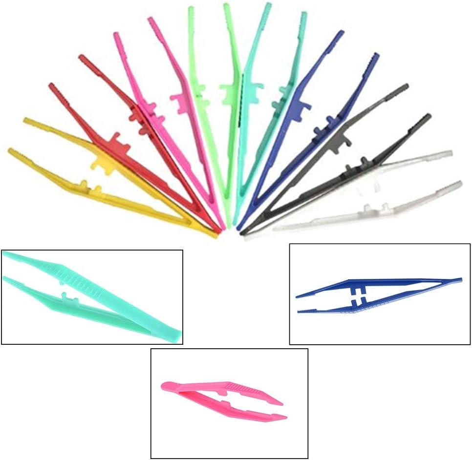 24 Pcs Tweezers First Aid Disposable Plastic Tweezers Forceps Tweezers